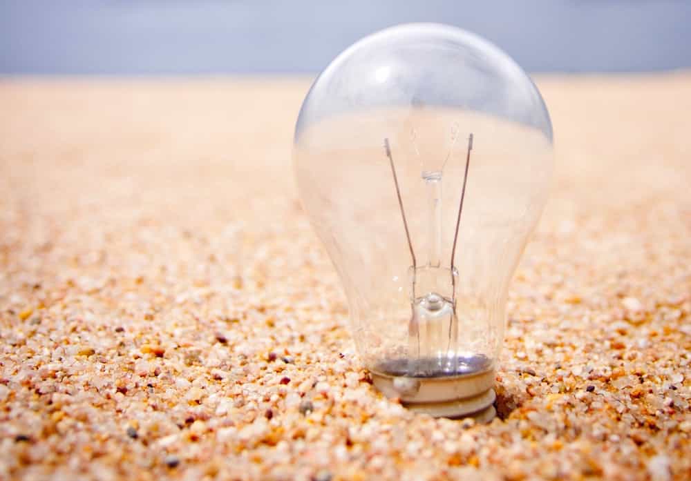 Lightbulb in the sand